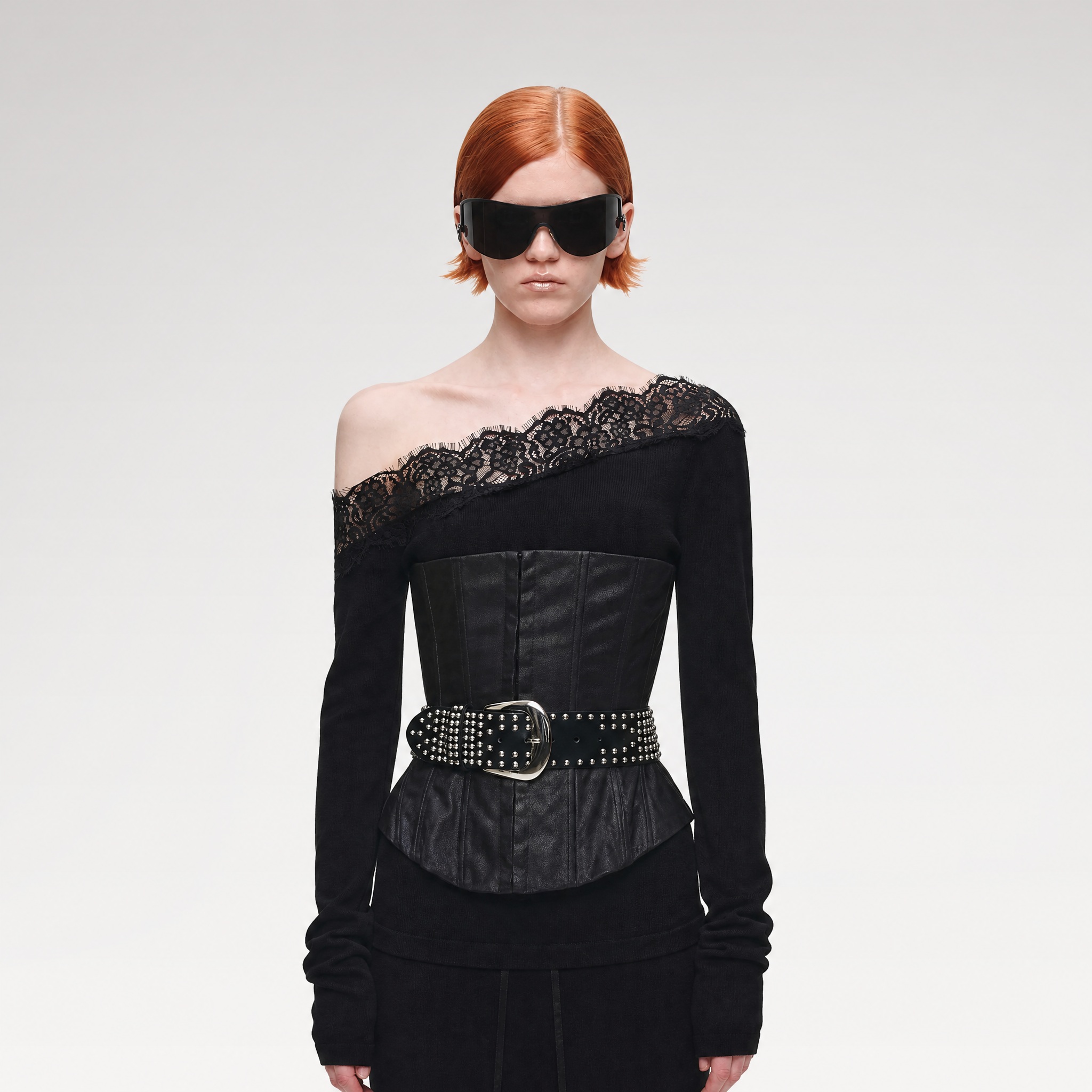 Acetate Cashmere Lace Knit Top