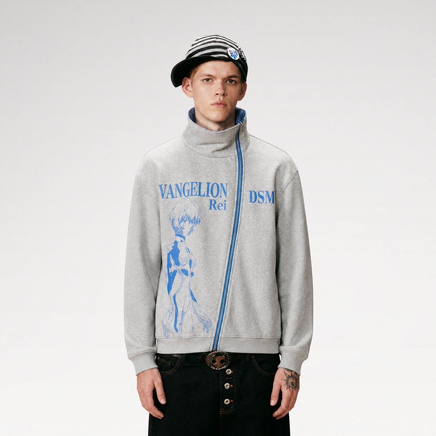 Diagonal Zip Hoodie Cardigan