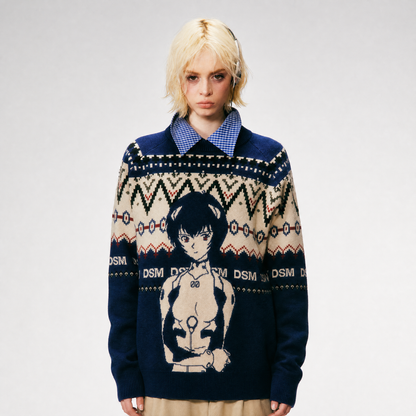 Jacquard Relaxed Graphic Sweater
