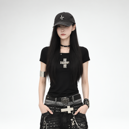 Metal Cross Slim Fit T-Shirt
