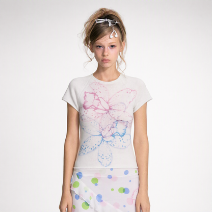 Gradient Floral Knit Top