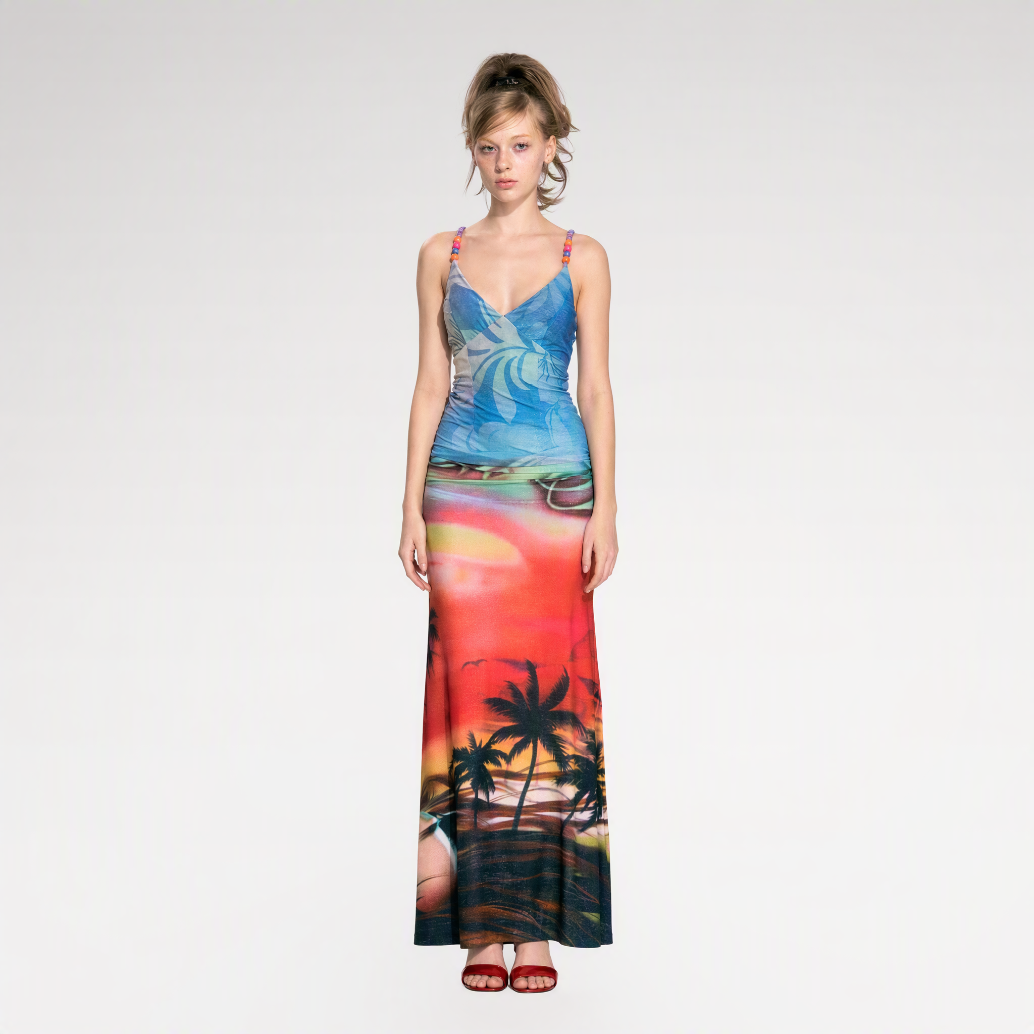 Gradient Beaded Cami Dress