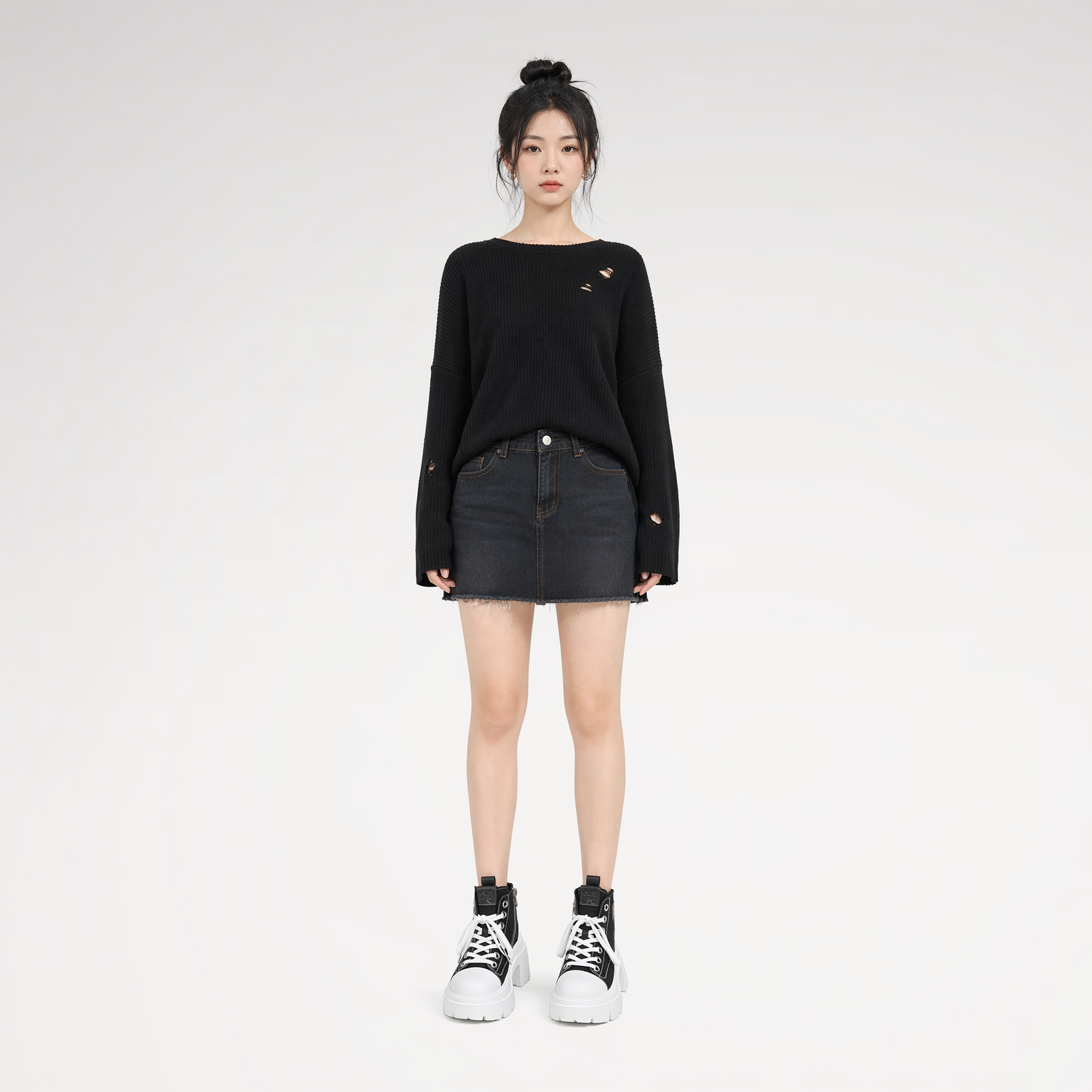 Platform High-Top Canvas Shoes