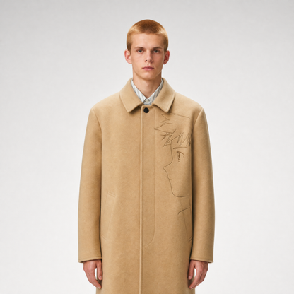 Embroidered Tailored Long Coat