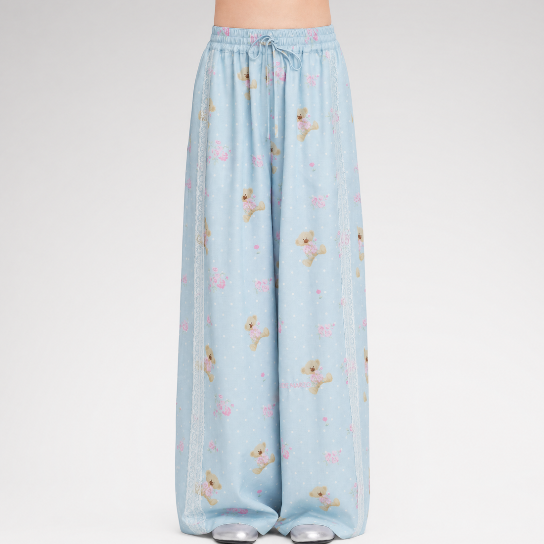 Floral Print Wide-Leg Trousers