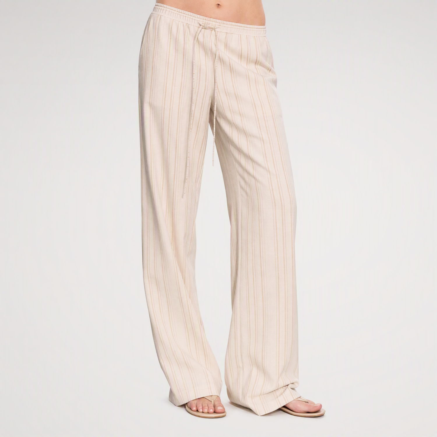 Striped Jacquard Low-Rise Trousers