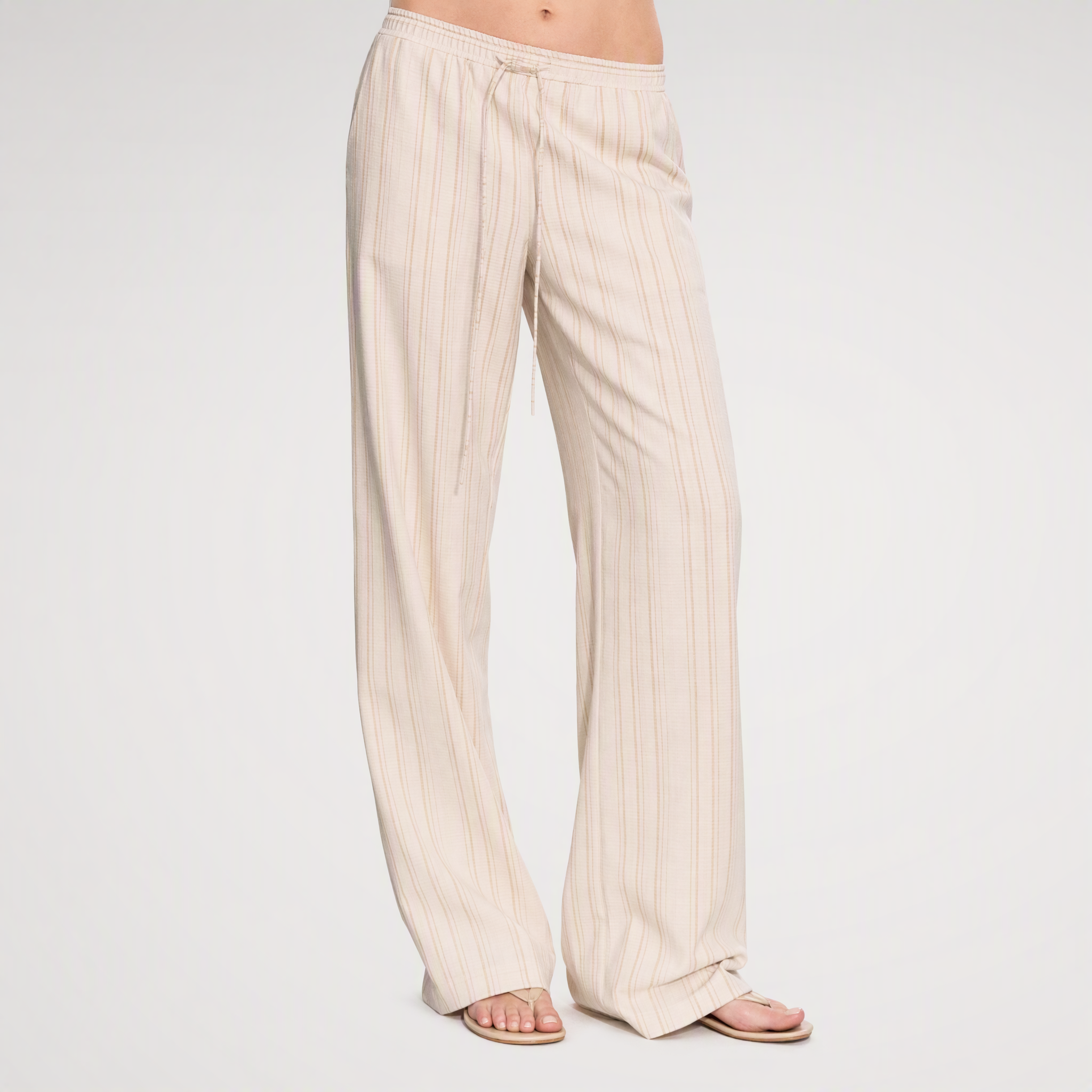 Striped Jacquard Low-Rise Trousers