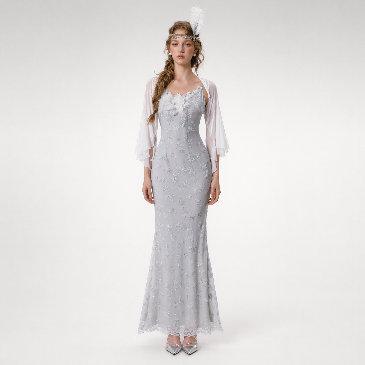Burnout Velvet Fishtail Dress