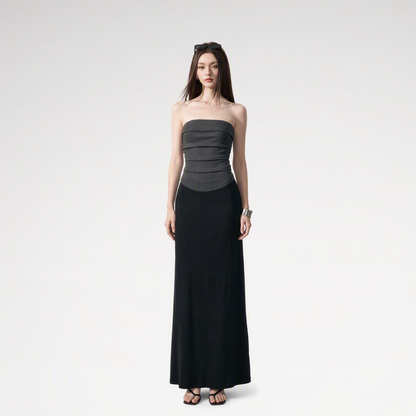 Colorblock Pleated Knit Dress