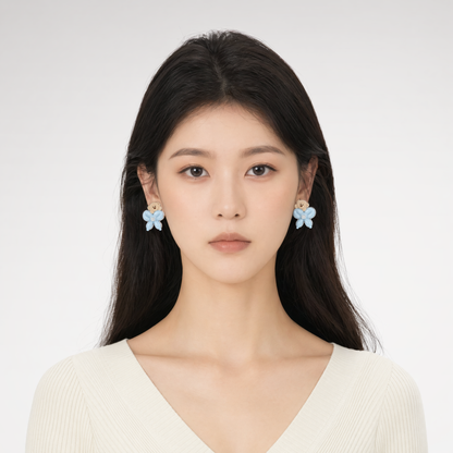 Balloon Bow Bear Studs
