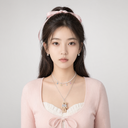 Bow Bear Necklace