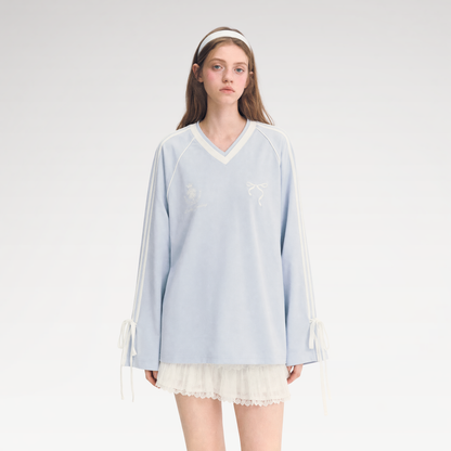 Colorblock Bow Embroidered Tee