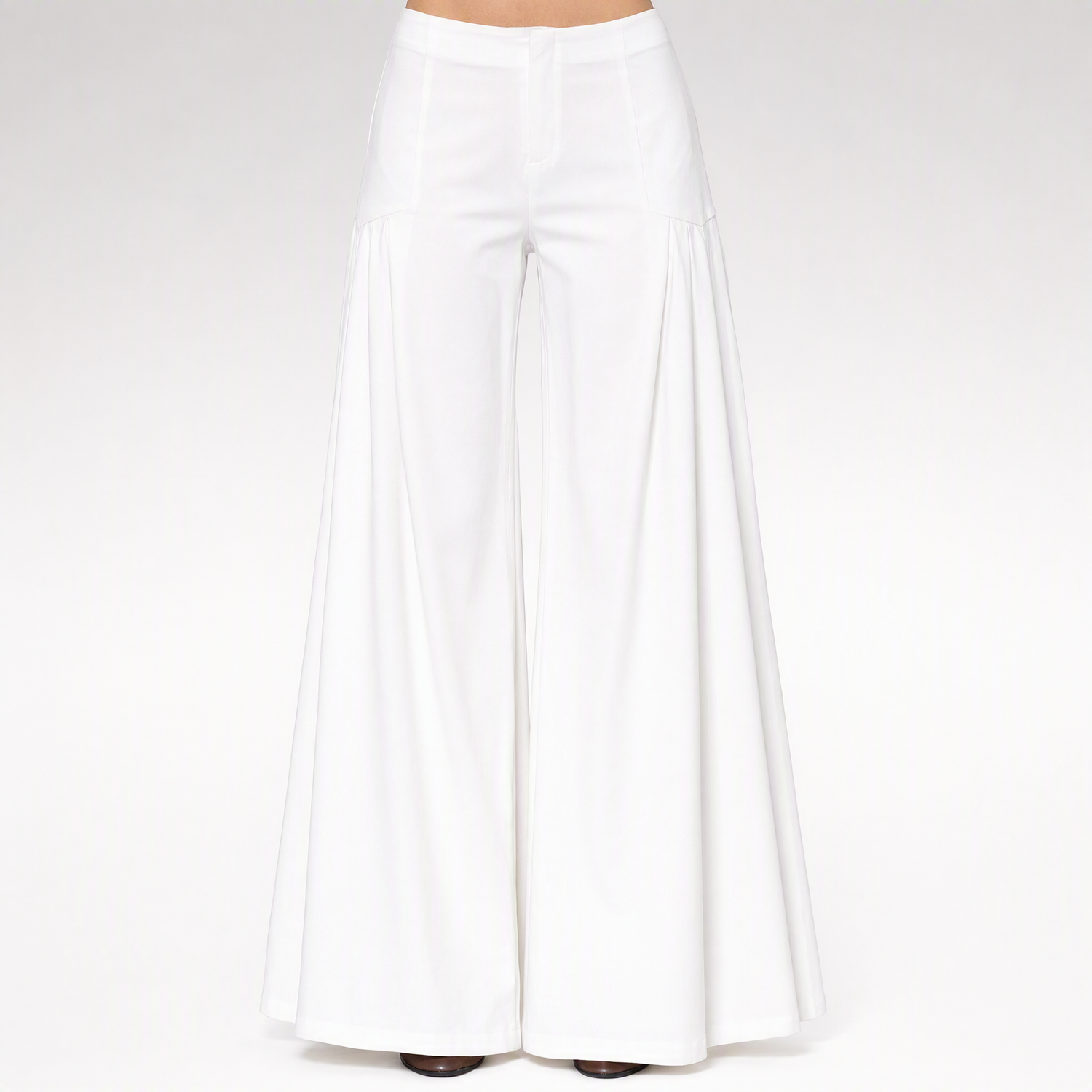 Structured A-Line Wide-Leg Pants