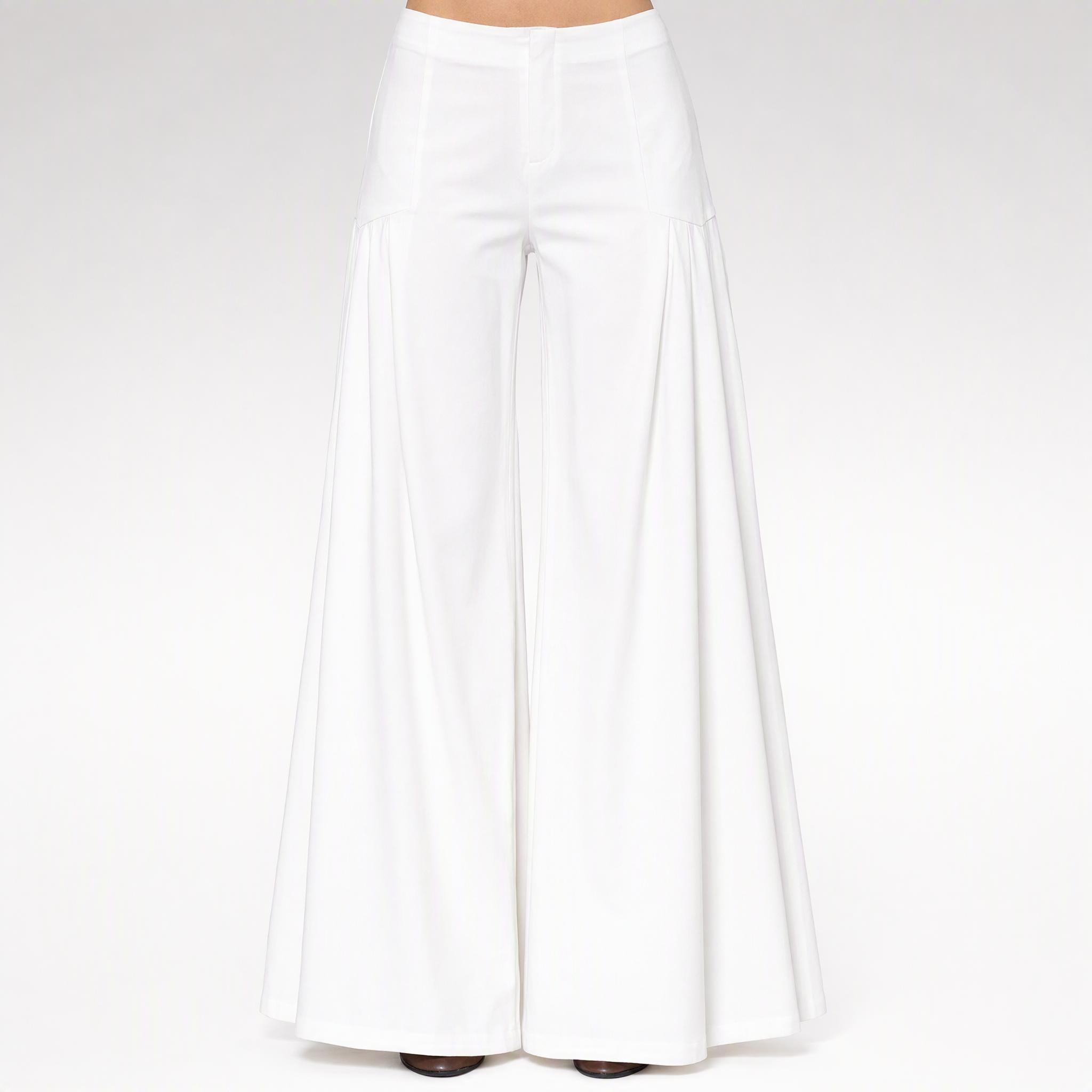 Structured A-Line Wide-Leg Pants
