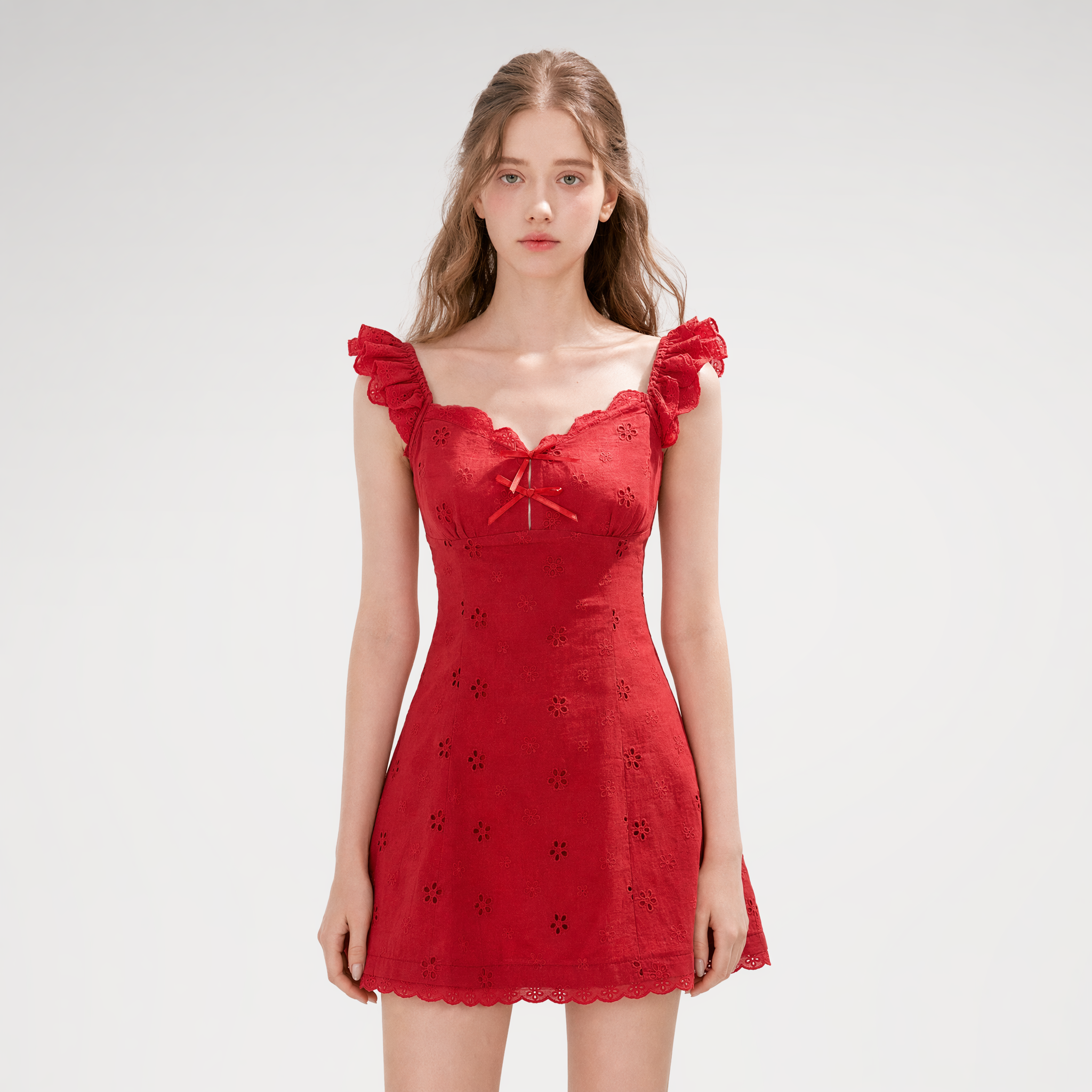 Embroidered Mini Dress
