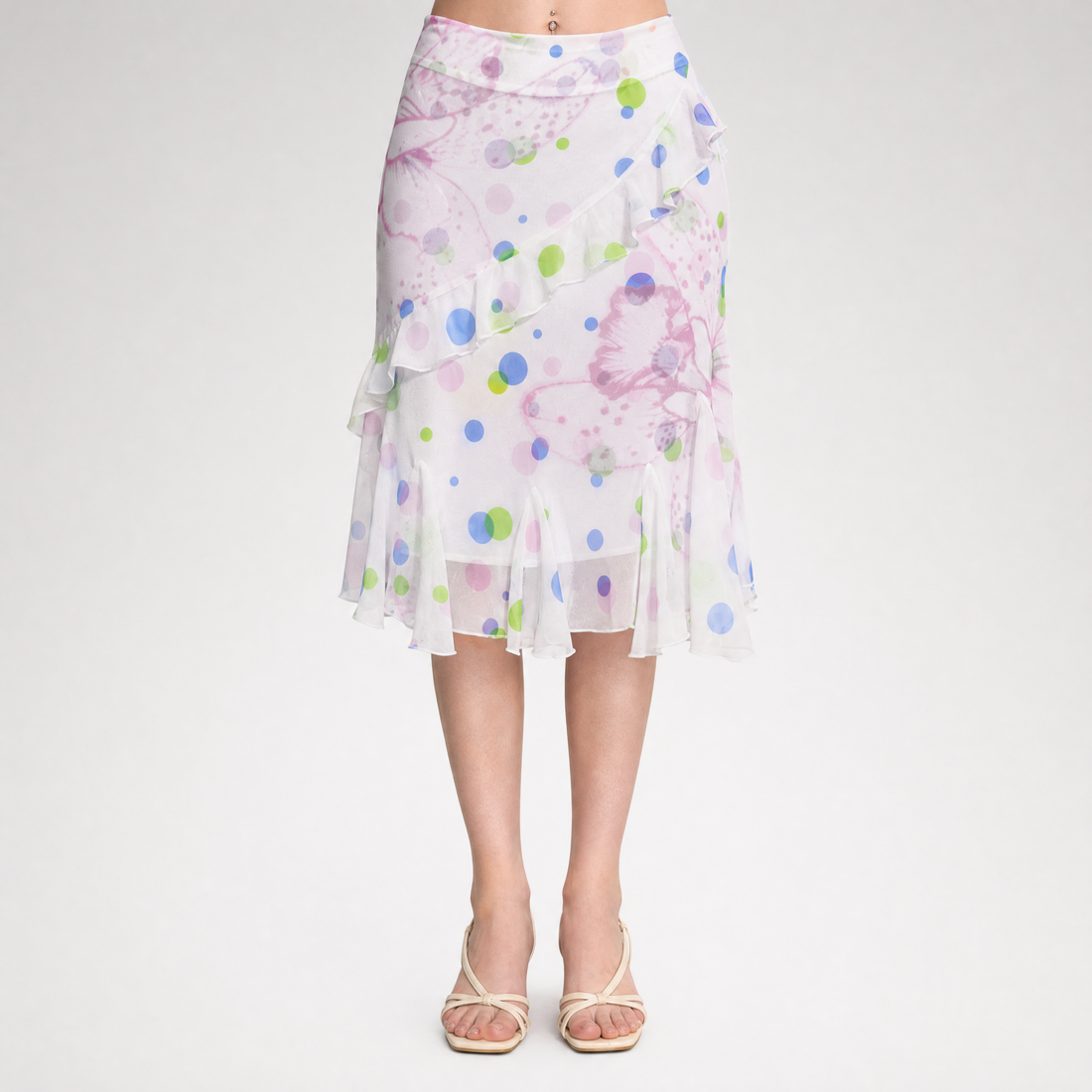 Chiffon Polka Dot Mermaid Skirt
