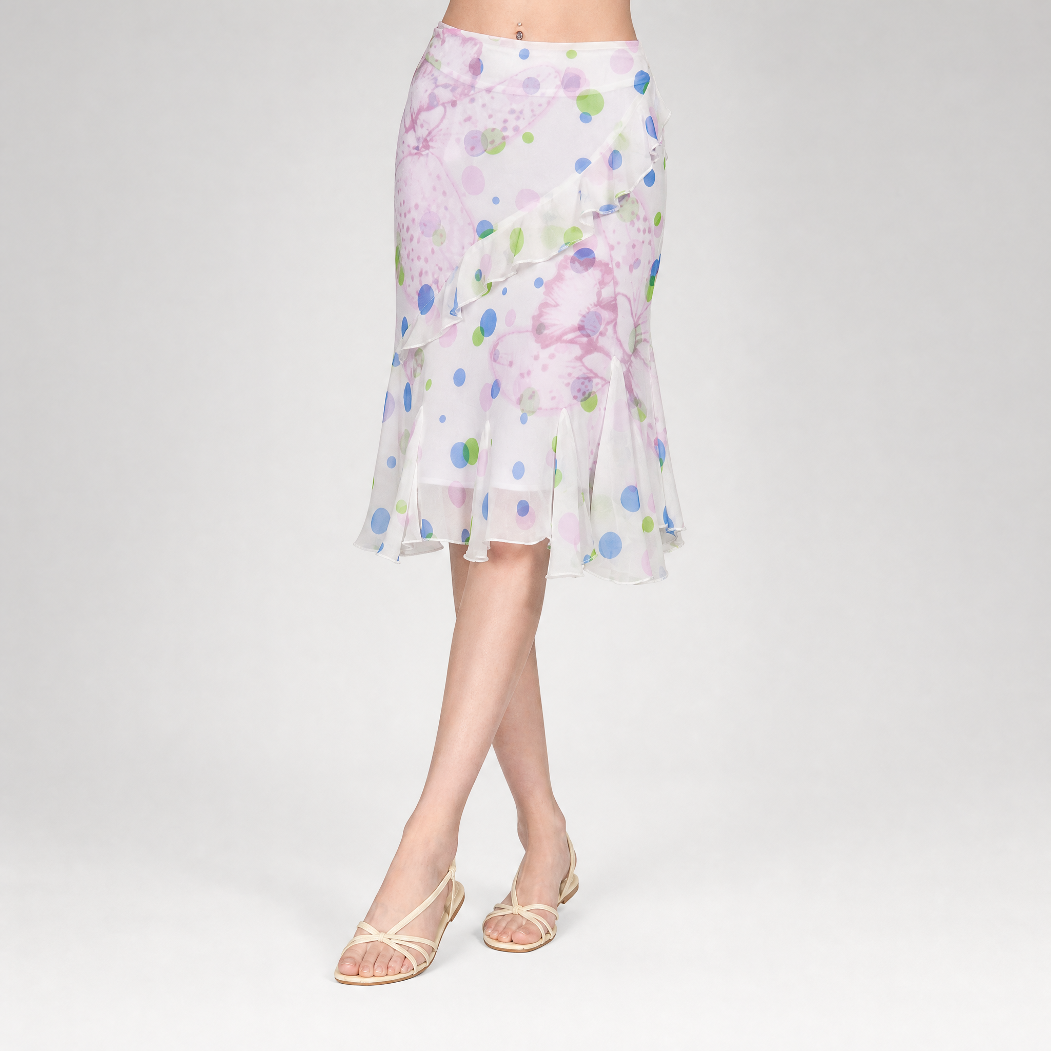 Chiffon Polka Dot Mermaid Skirt