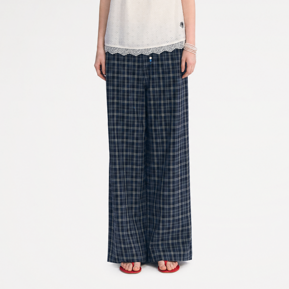 ASGONY Plaid Wide-Leg Pants – Wide-leg Pants