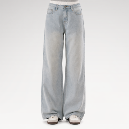 Washed Wide-Leg Jeans