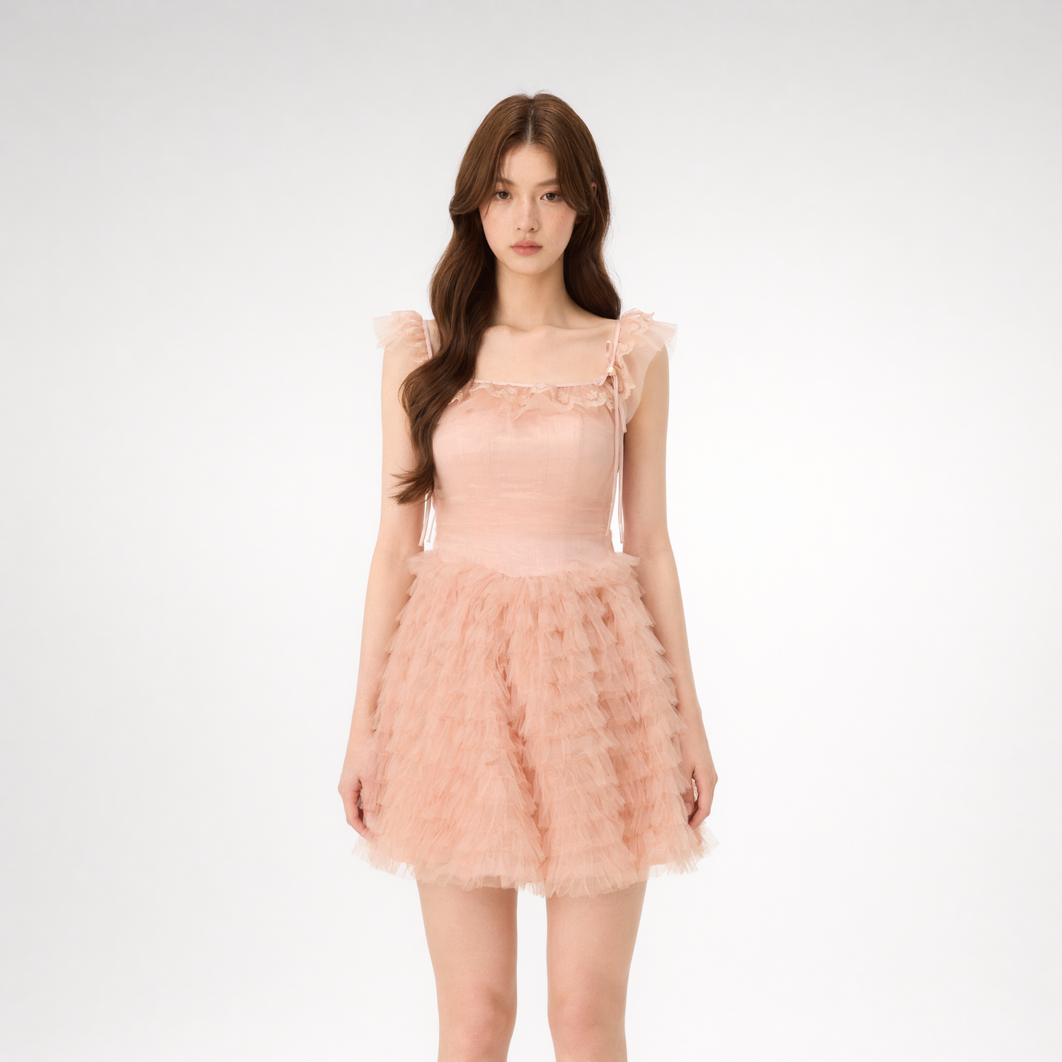 Lace Ruffle Tulle Dress