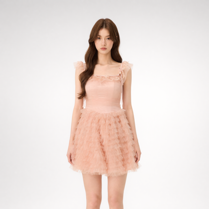 Lace Ruffle Tulle Dress