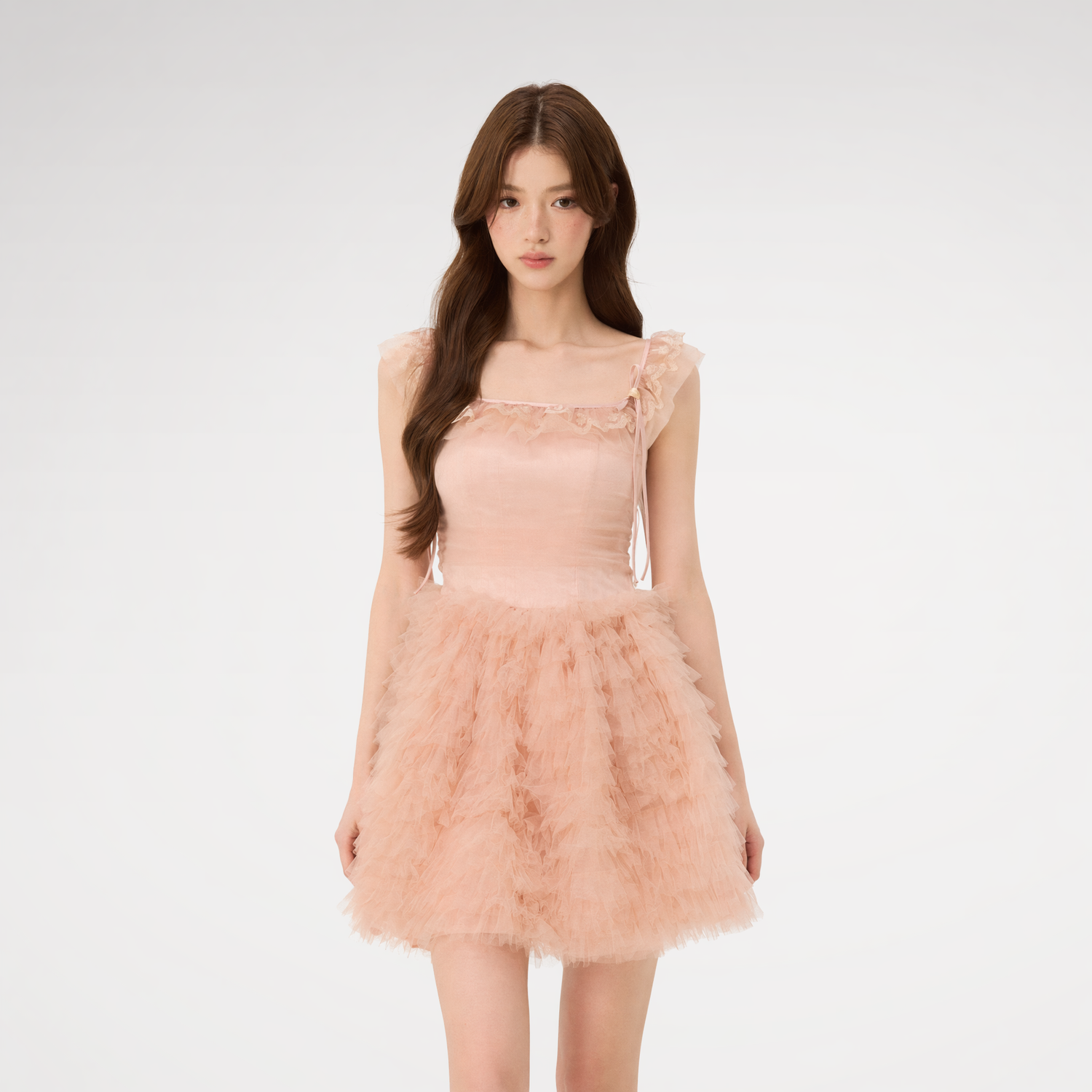 Lace Ruffle Tulle Dress