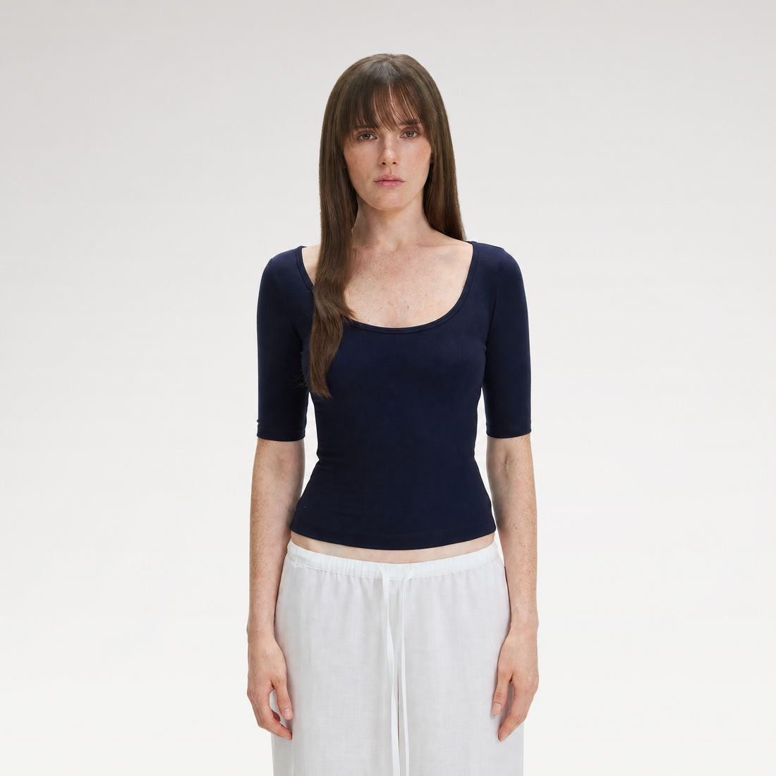 Soft U-Neck Slim-Fit T-Shirt