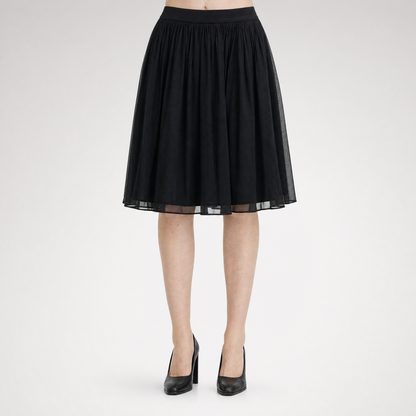 Pleated Chiffon Midi Skirt