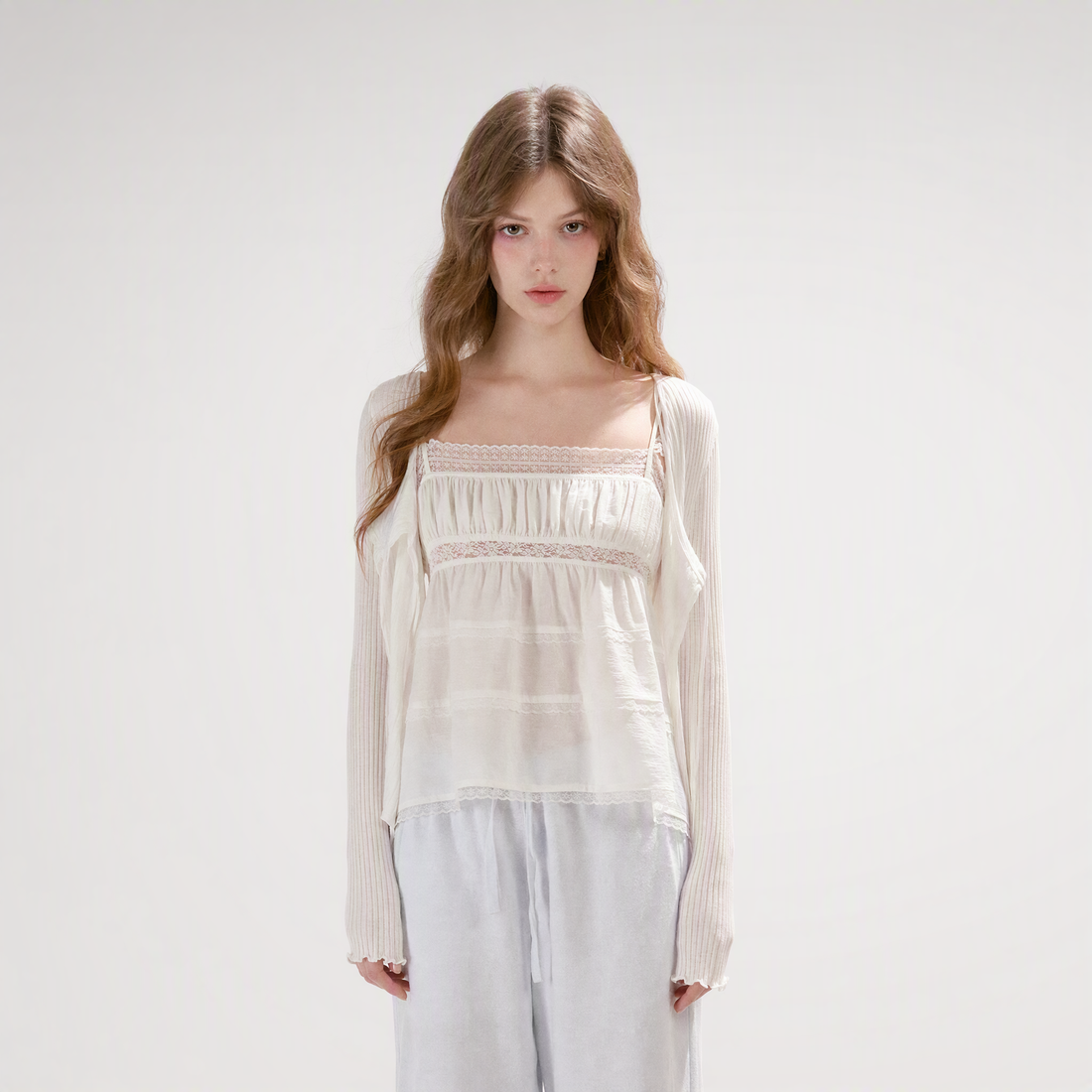 Lace Trim Square Top