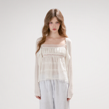 Lace Trim Square Top