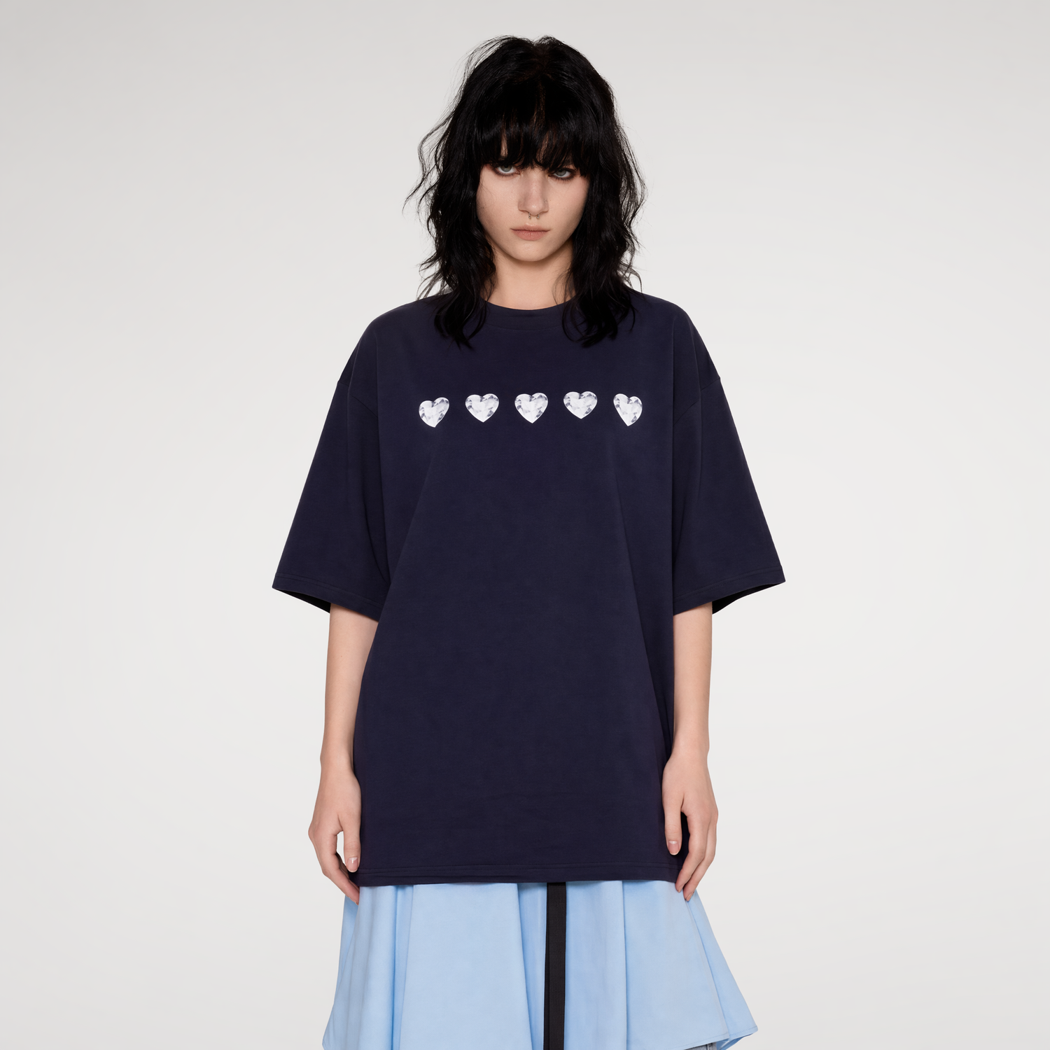 Silver Print Oversized T-Shirt