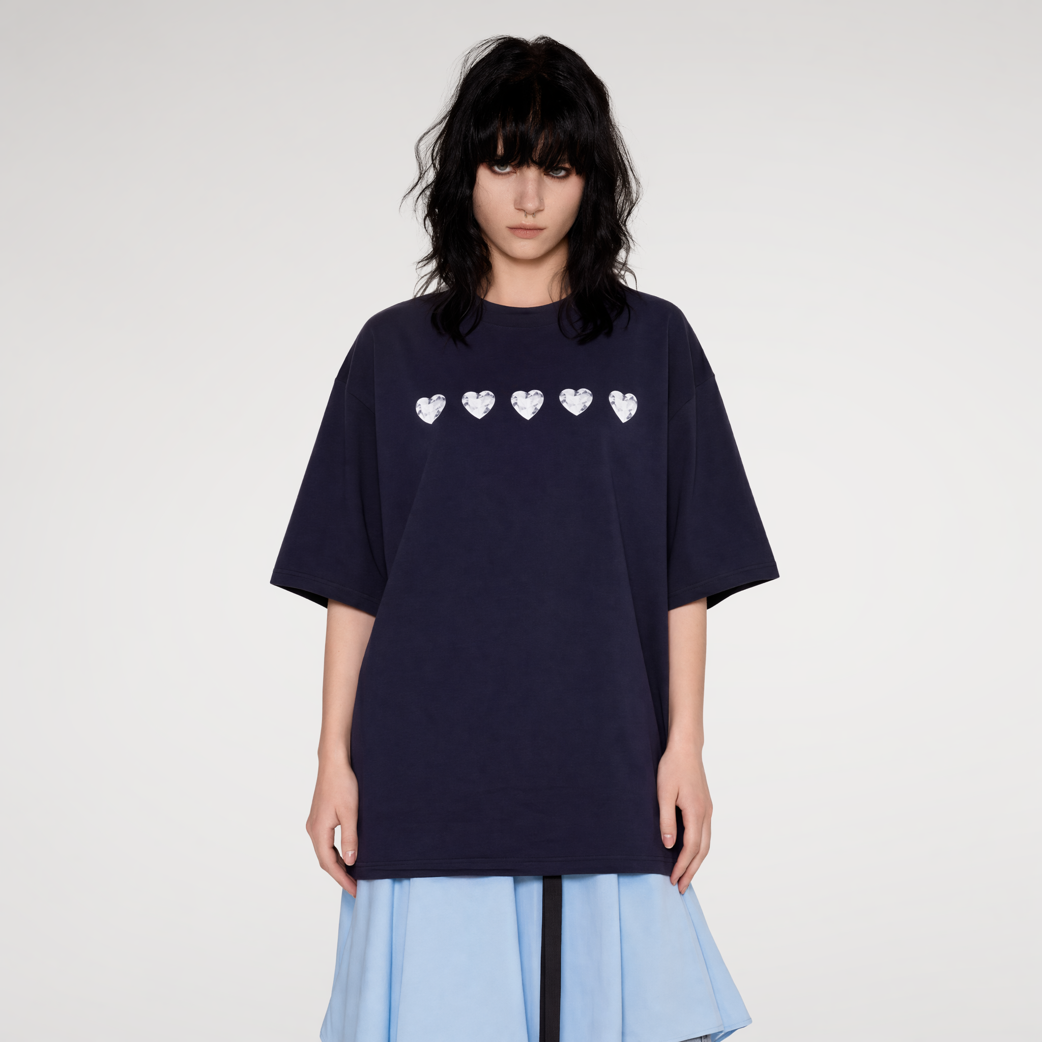Silver Print Oversized T-Shirt
