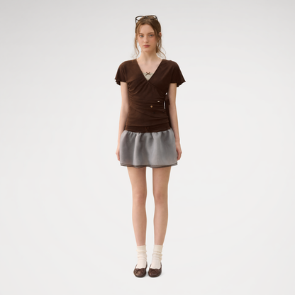 Ruffle Sleeve Two-Piece Tee