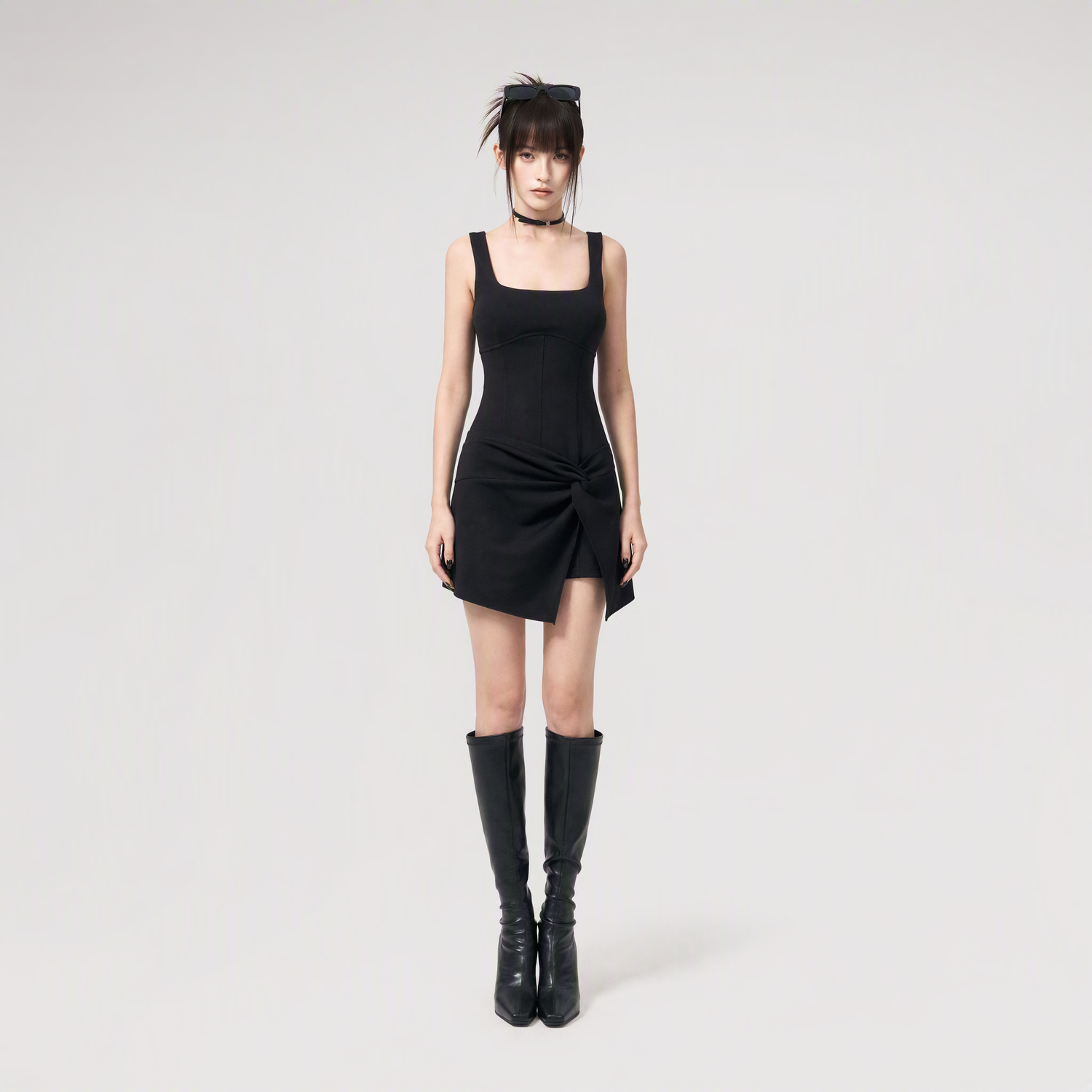Knotted Knit Midi Dress