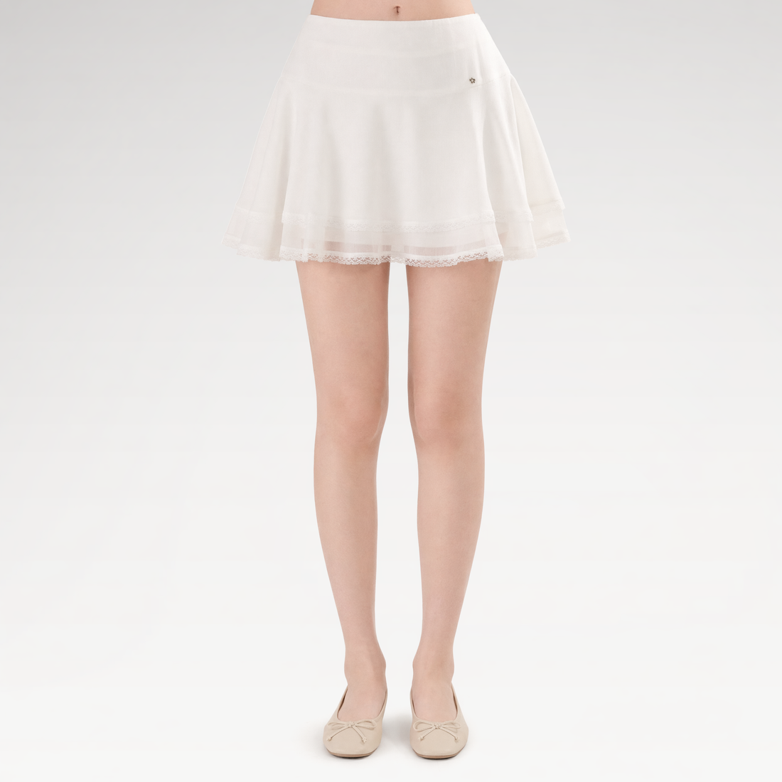 Lace Trim A-Line Skirt