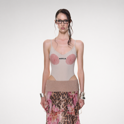Fingerprint Print Backless Jumpsuit
