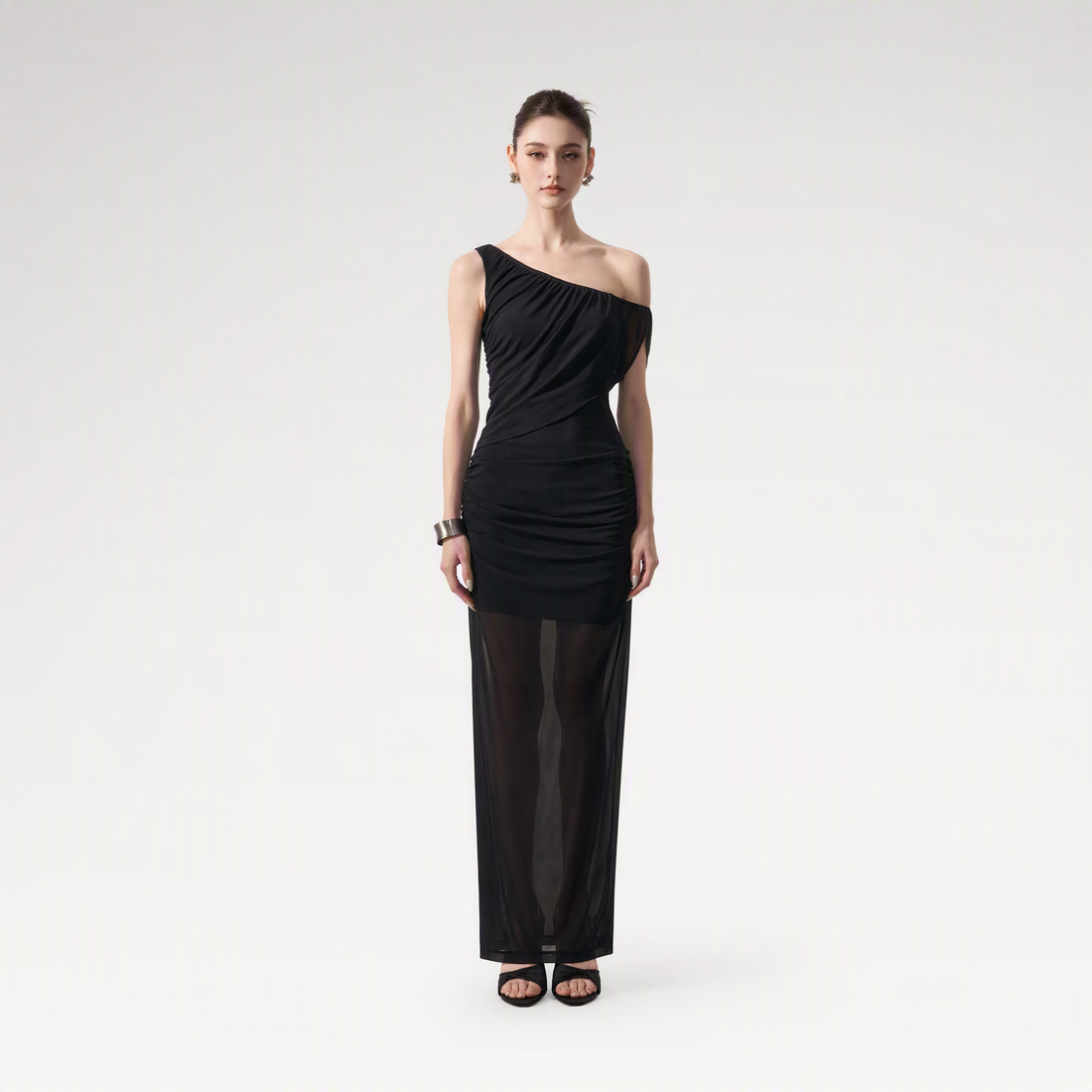 One-Shoulder Ruched Dress