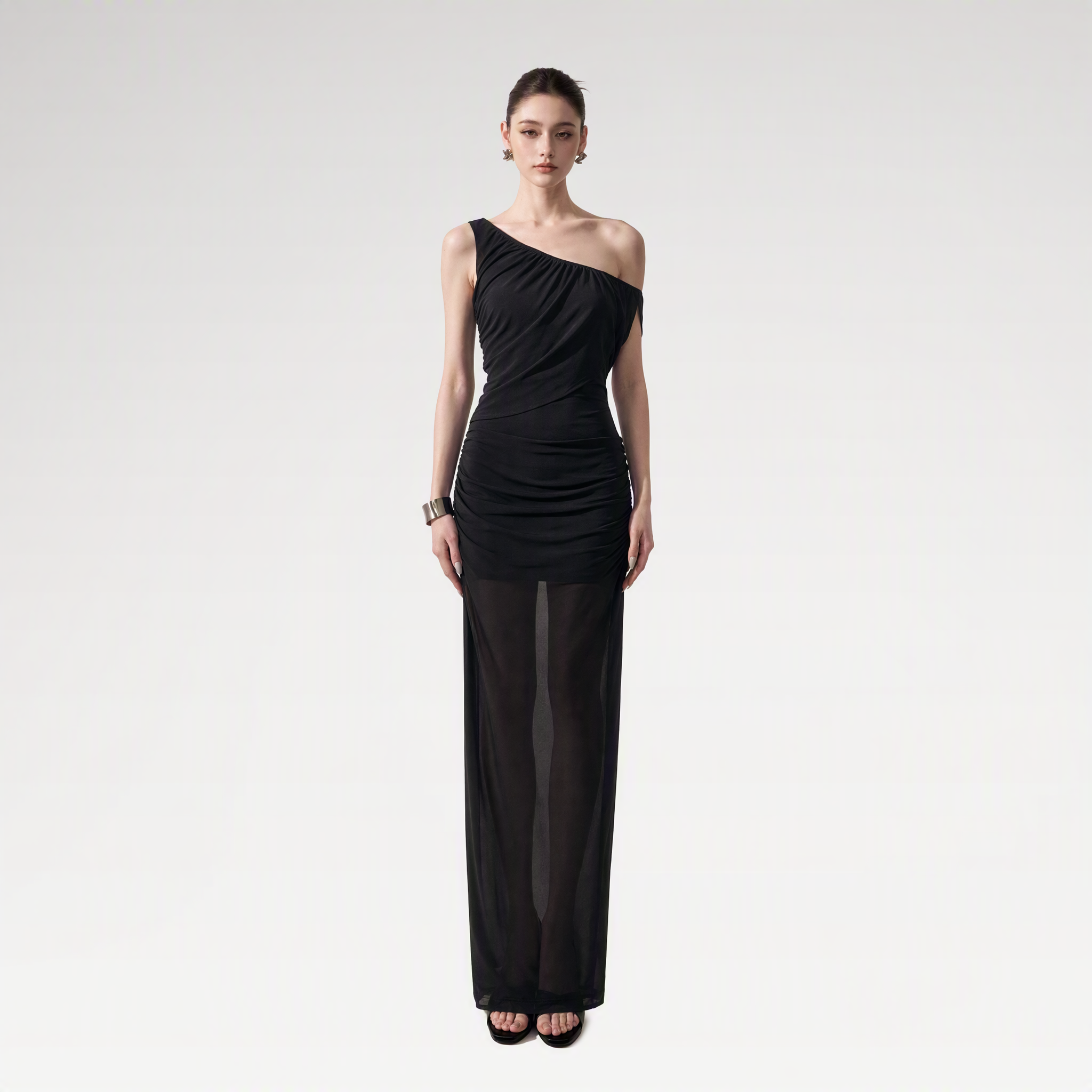 One-Shoulder Ruched Dress