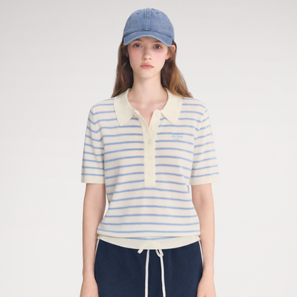 Striped Embroidered Polo