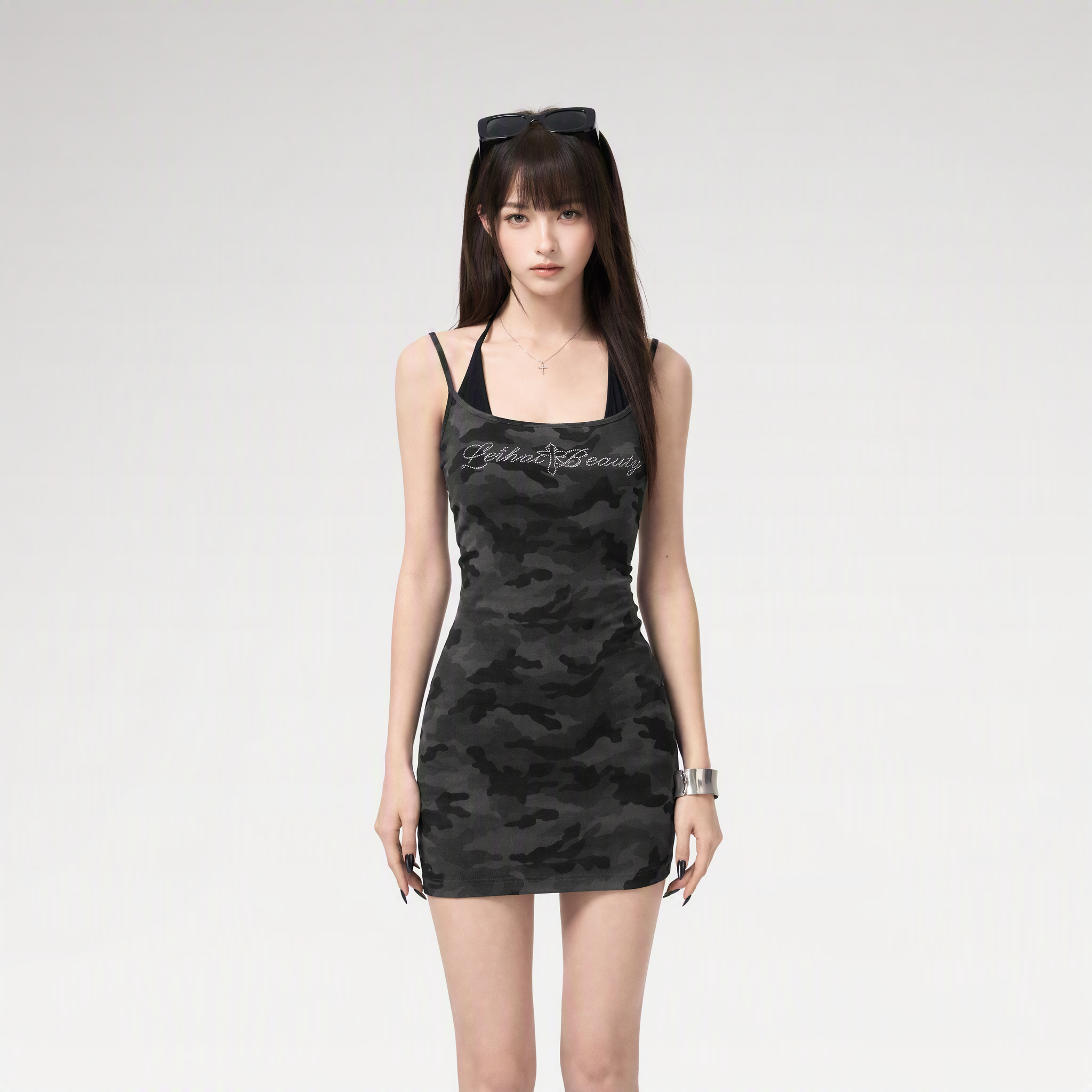 Camouflage Rhinestone Dress