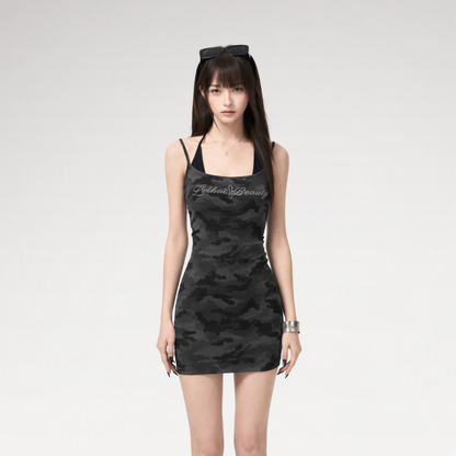 Camouflage Rhinestone Dress