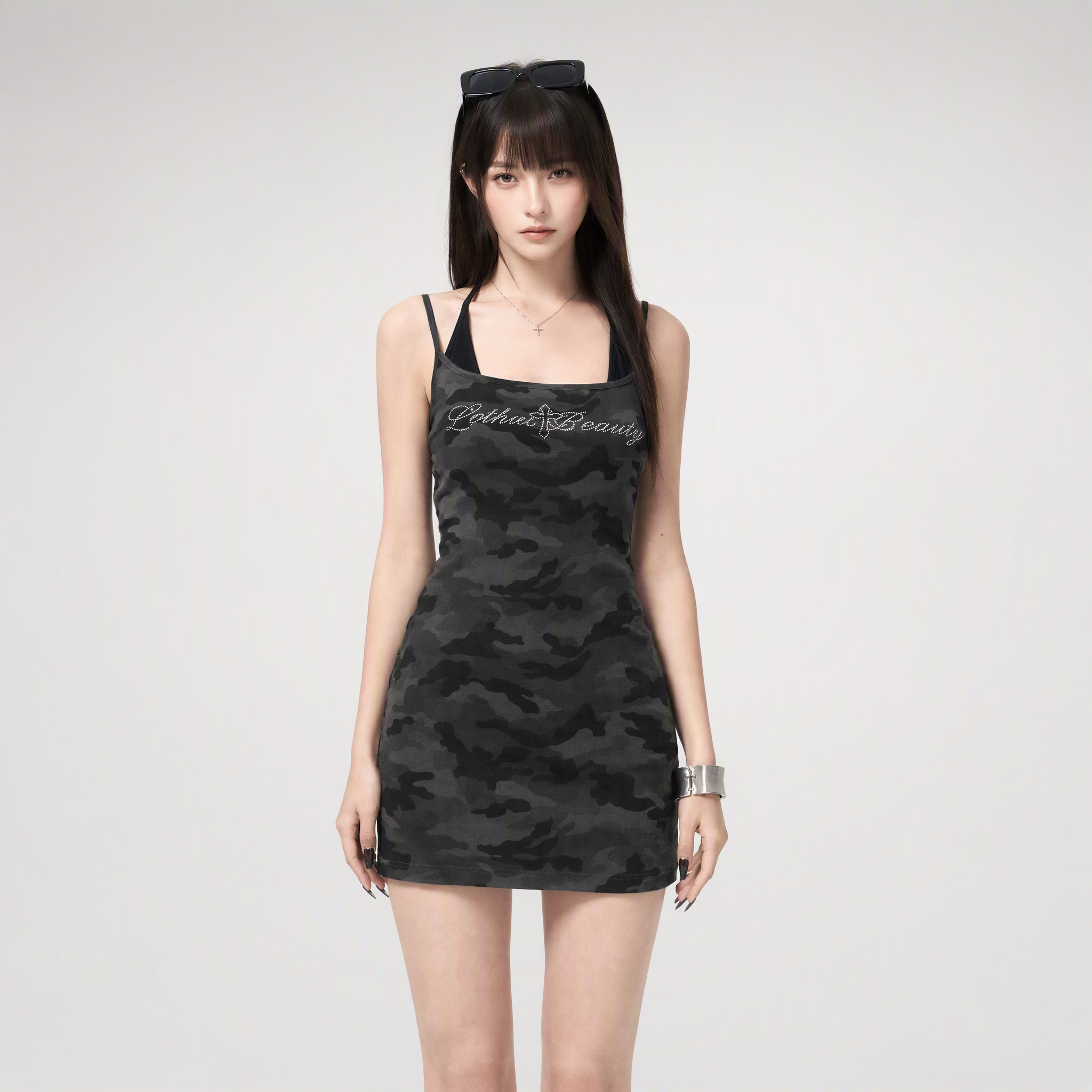 Camouflage Rhinestone Dress
