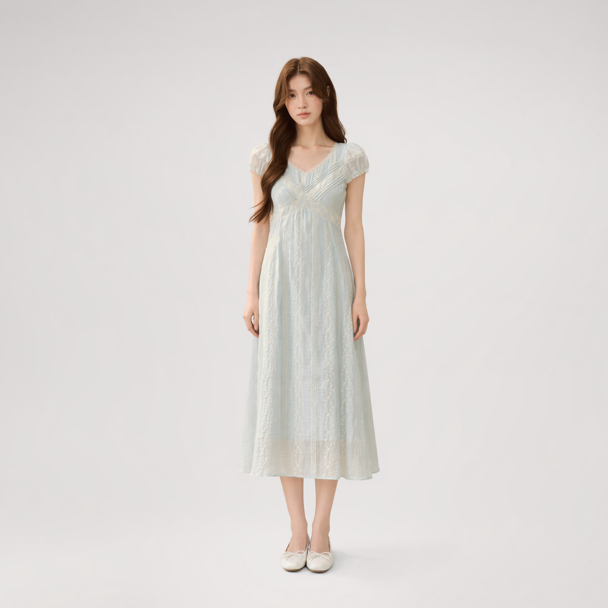 Embroidered Waist Dress