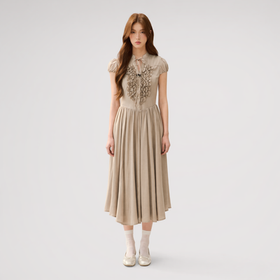 Ruffle V-Neck Maxi Dress