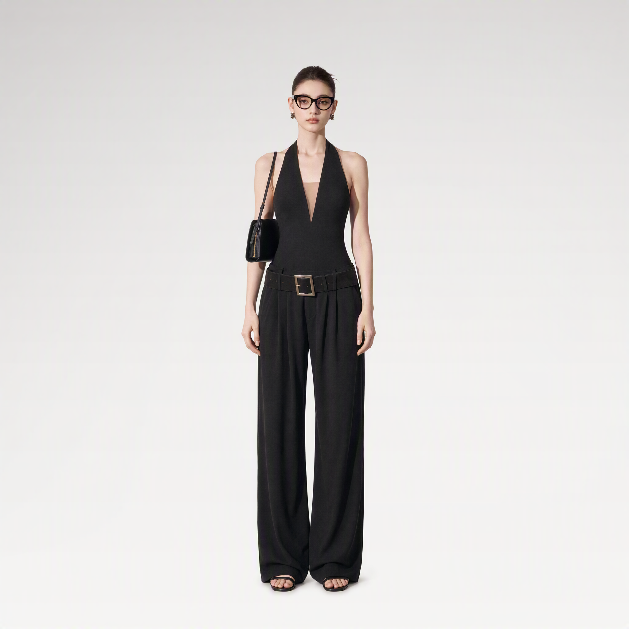 Halter V-Neck Jumpsuit