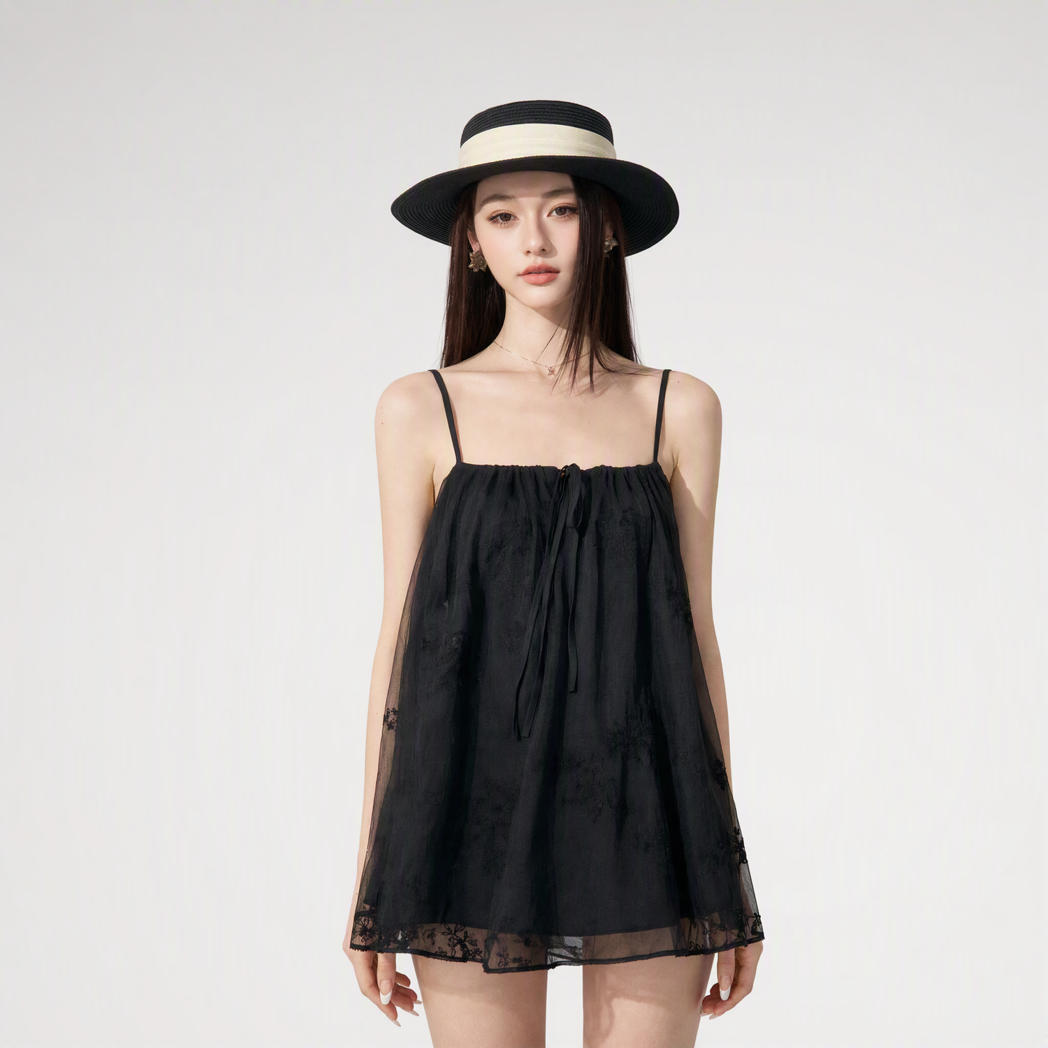 Ruched Tulle Camisole