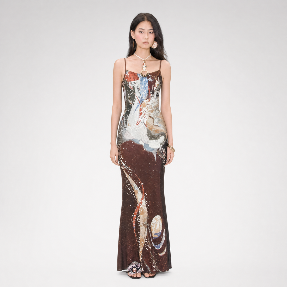 Illustrated Halter Mermaid Dress