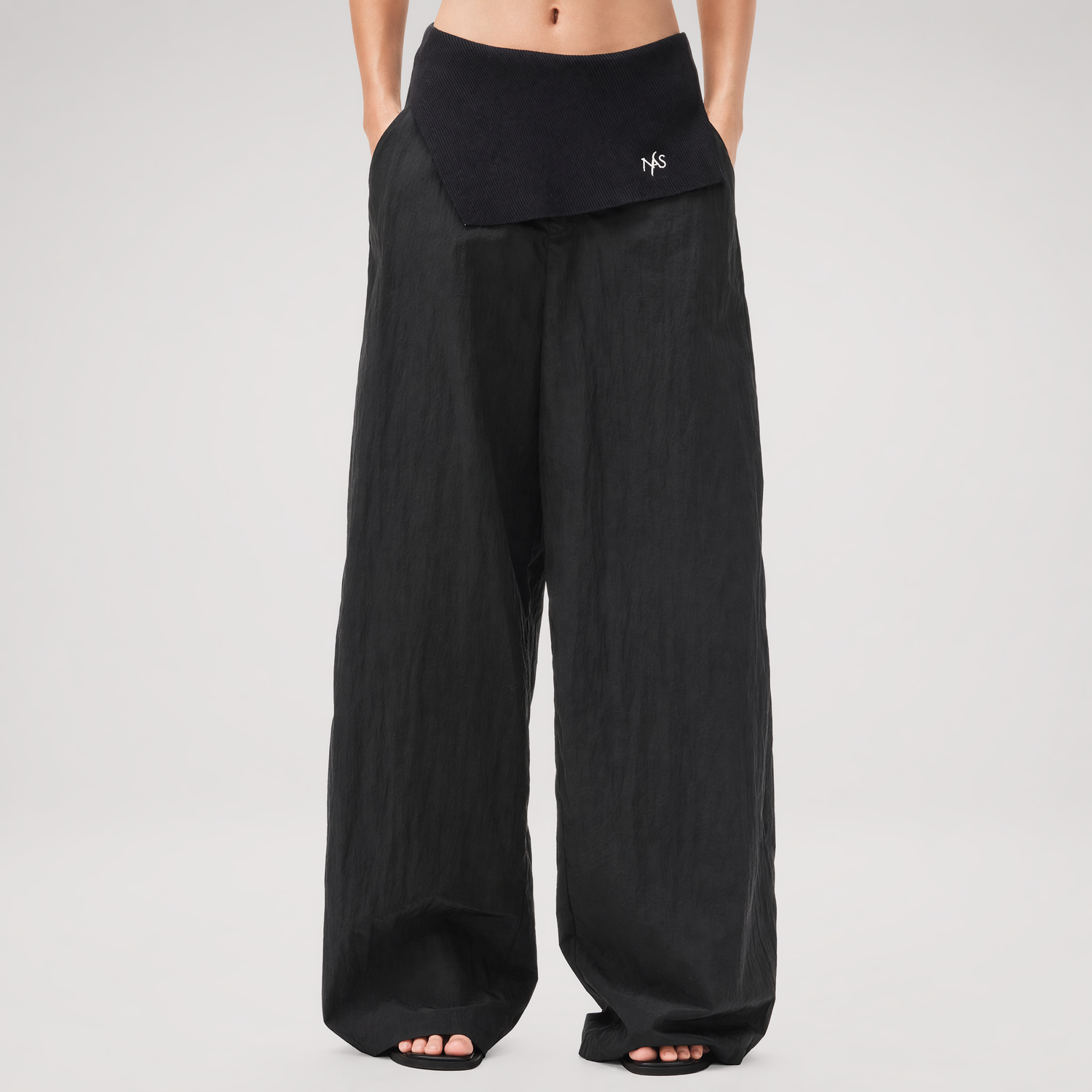 Asymmetric Wide-Leg Pants