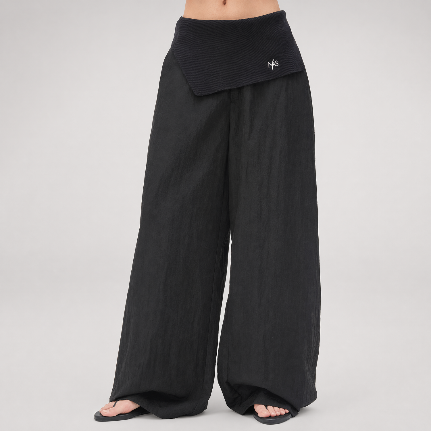 Asymmetric Wide-Leg Pants