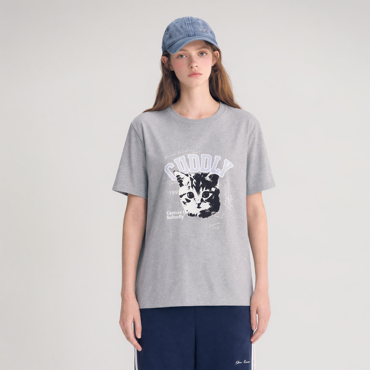 Cat Print Relaxed T-Shirt